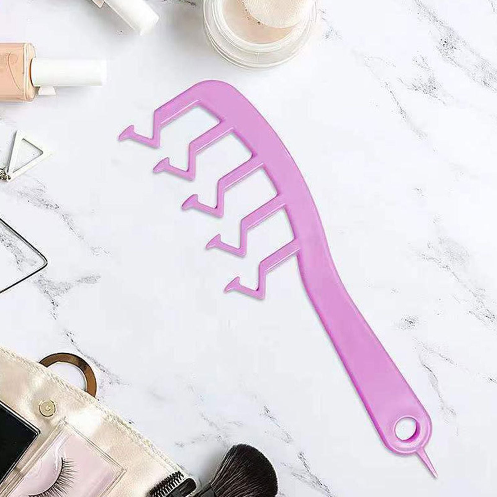 Z Shape Hair Comb Plastic Portable Detangling Combs Hair Styling Tool for Beauty SalonPurple - view 2