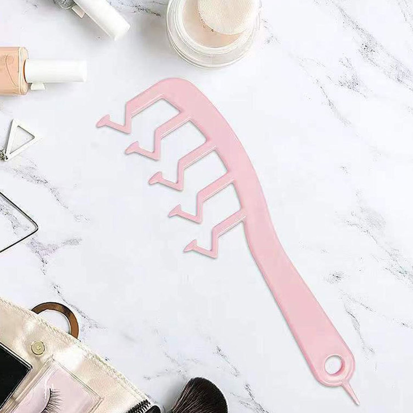 Z Shape Hair Comb Plastic Portable Detangling Combs Hair Styling Tool for Beauty SalonPink - view 2
