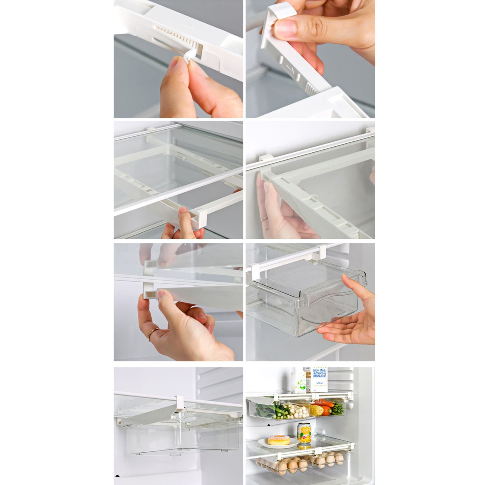 Clear Organizing Bin Durable ABS PET Drawer Type Transparent Design Wide Application Egg Storage BinVegetable Bin with Holder - view 4