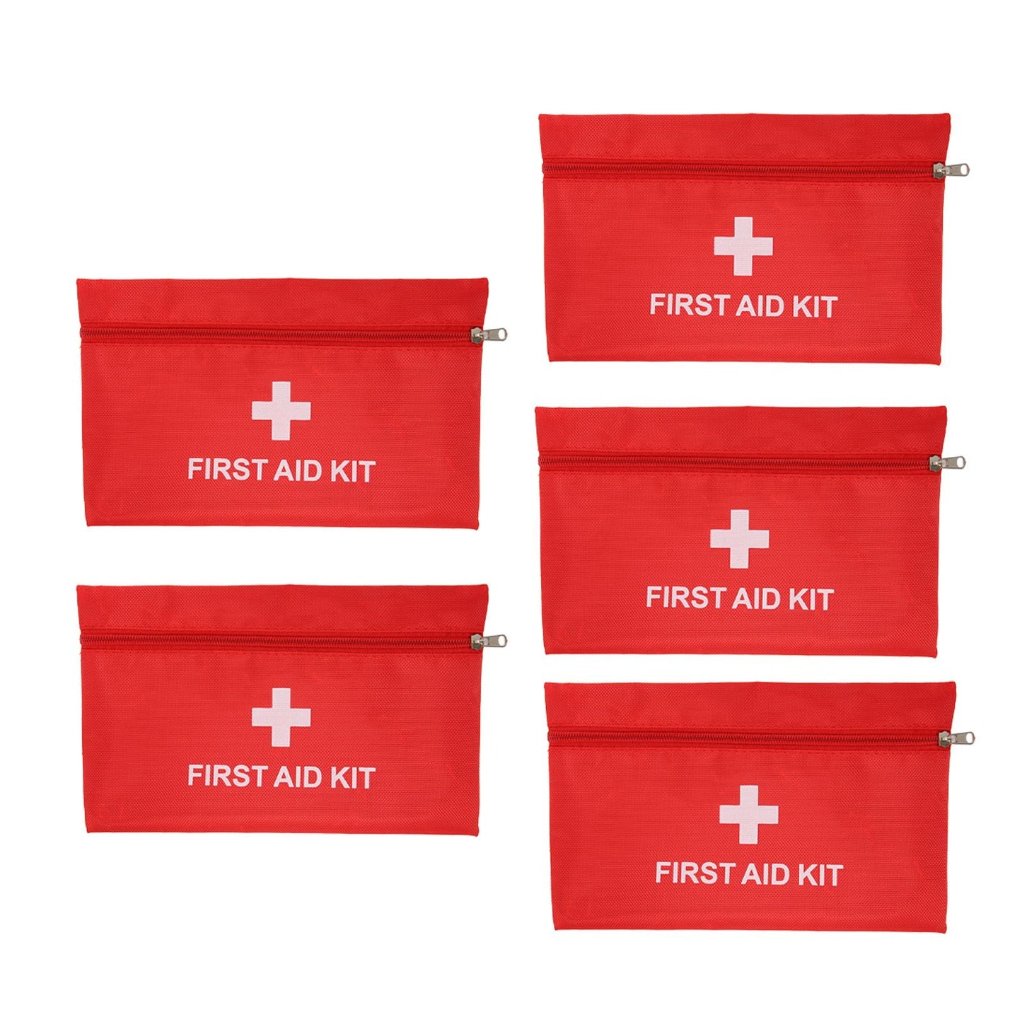 5Pcs/Set Potable Medicine Bag Empty Aid Case Rescue Pouch Waterproof Nylon Red for Home Outdoor Travel Large 25x16cm/9.84x6.3in - view 2