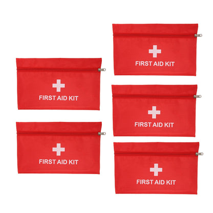 5Pcs/Set Potable Medicine Bag Empty Aid Case Rescue Pouch Waterproof Nylon Red for Home Outdoor Travel Large 25x16cm/9.84x6.3in - view 2