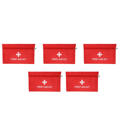 5Pcs/Set Potable Medicine Bag Empty Aid Case Rescue Pouch Waterproof Nylon Red for Home Outdoor Travel Large 25x16cm/9.84x6.3in - view 3