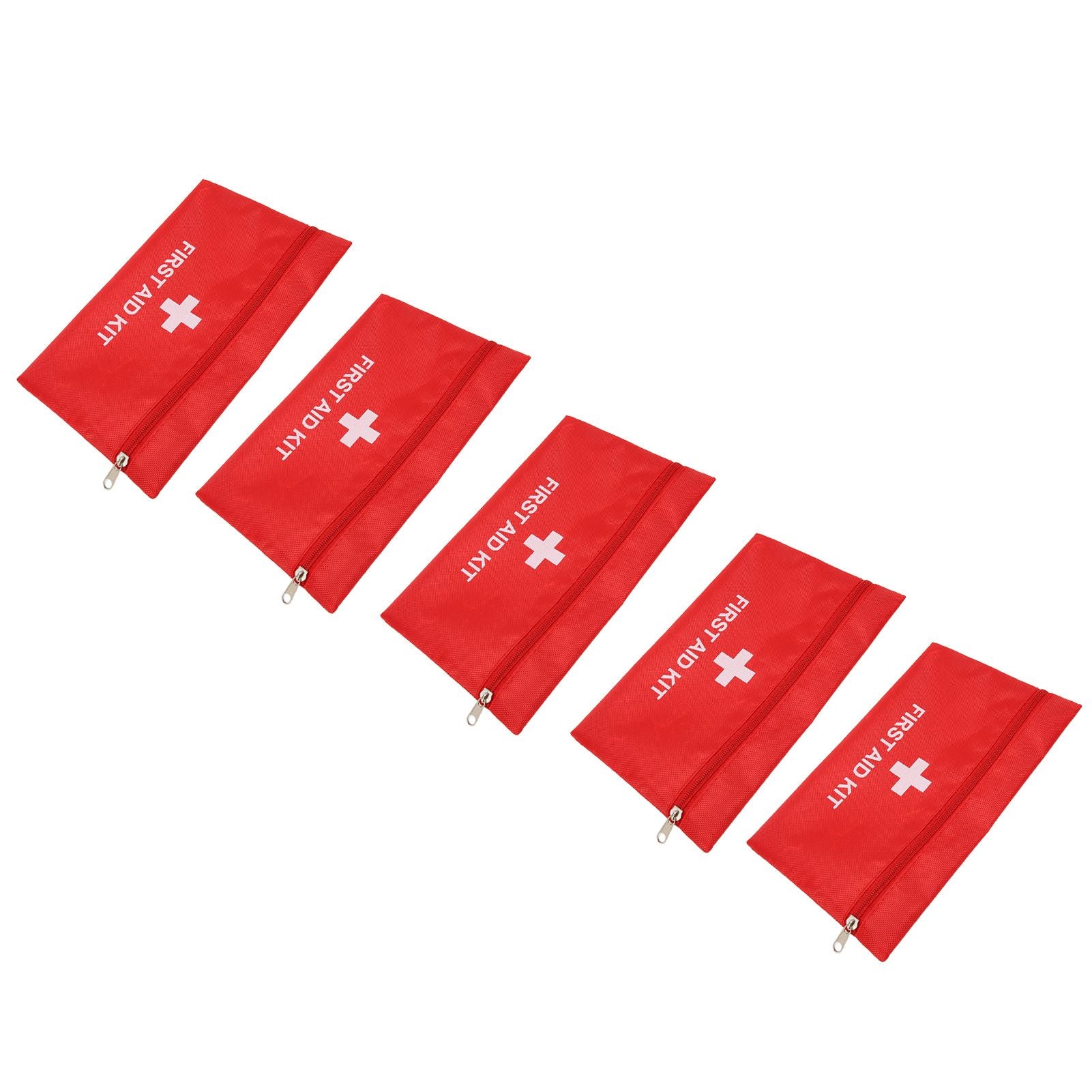 5Pcs/Set Potable Medicine Bag Empty Aid Case Rescue Pouch Waterproof Nylon Red for Home Outdoor Travel Large 25x16cm/9.84x6.3in - view 6