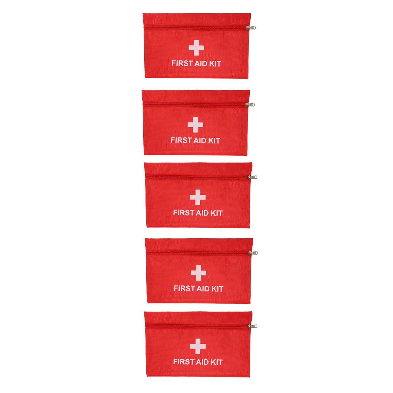 5Pcs/Set Potable Medicine Bag Empty Aid Case Rescue Pouch Waterproof Nylon Red for Home Outdoor Travel Large 25x16cm/9.84x6.3in - view 7