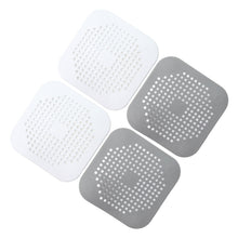 4 Pcs Drain Hair Catcher Square TPR Shower Hair Stopper with Suction Cup for Bathroom Bathtub Kitchen Grey and White - view 2