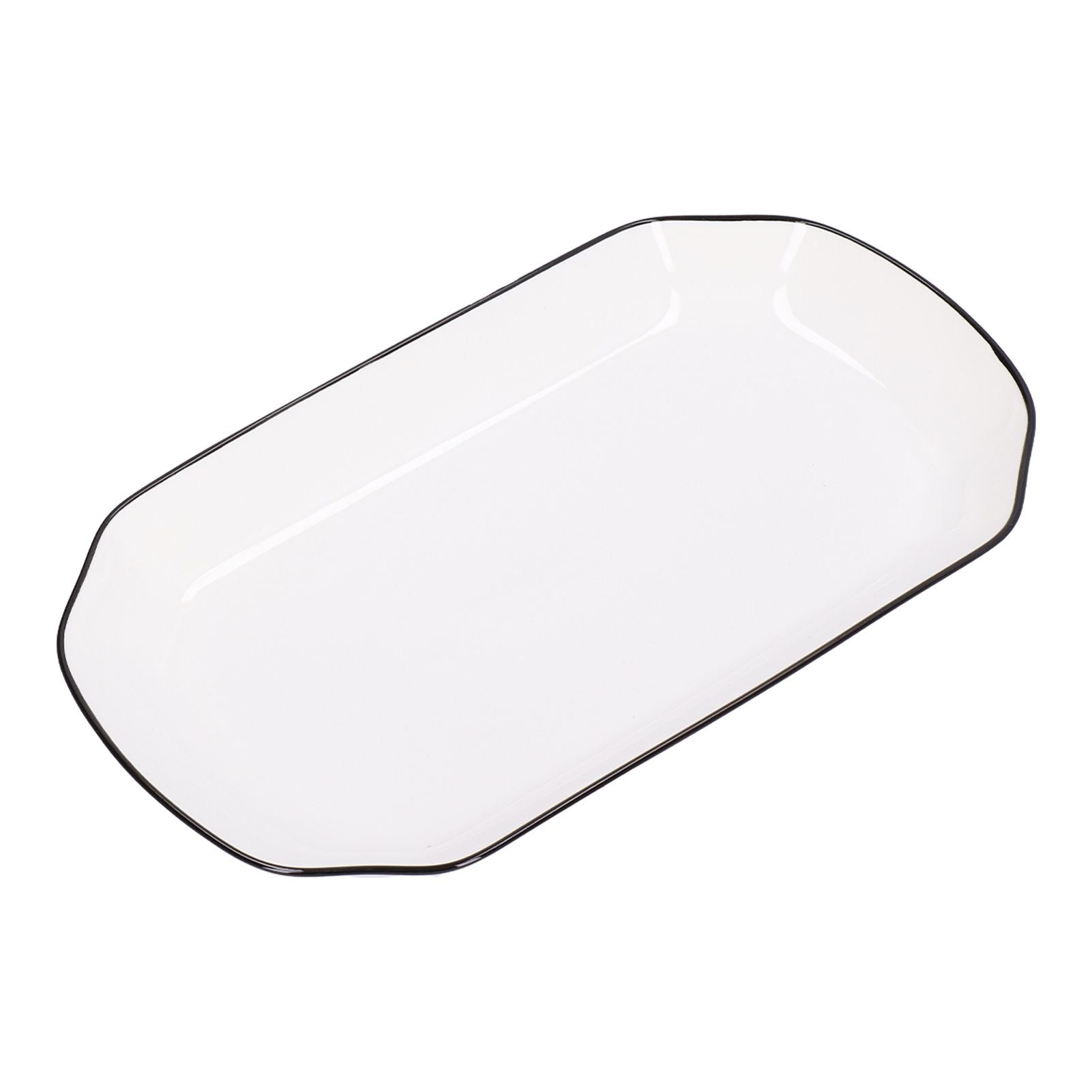 12in Dinner Plate Dish 550ml White Ceramic Noodle Soup Fish Plate Kitchen Tableware for Restaurant - view 5