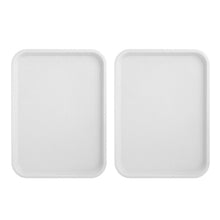 2pcs Food Tray Multifunctional Thickened Slip Resistance Chinese Fast Food Serving Tray for Dining Hall Restaurants White