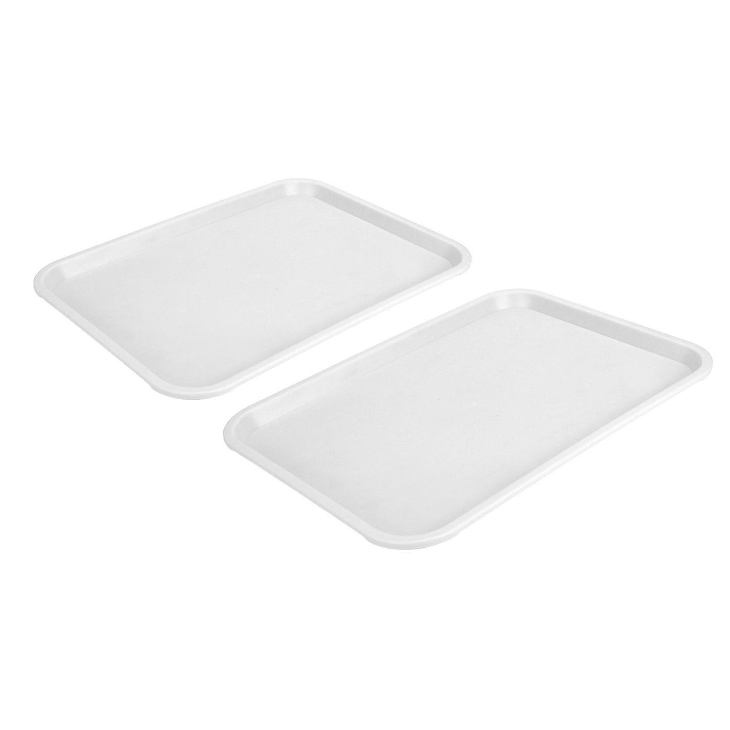 2pcs Food Tray Multifunctional Thickened Slip Resistance Chinese Fast Food Serving Tray for Dining Hall Restaurants White - view 3
