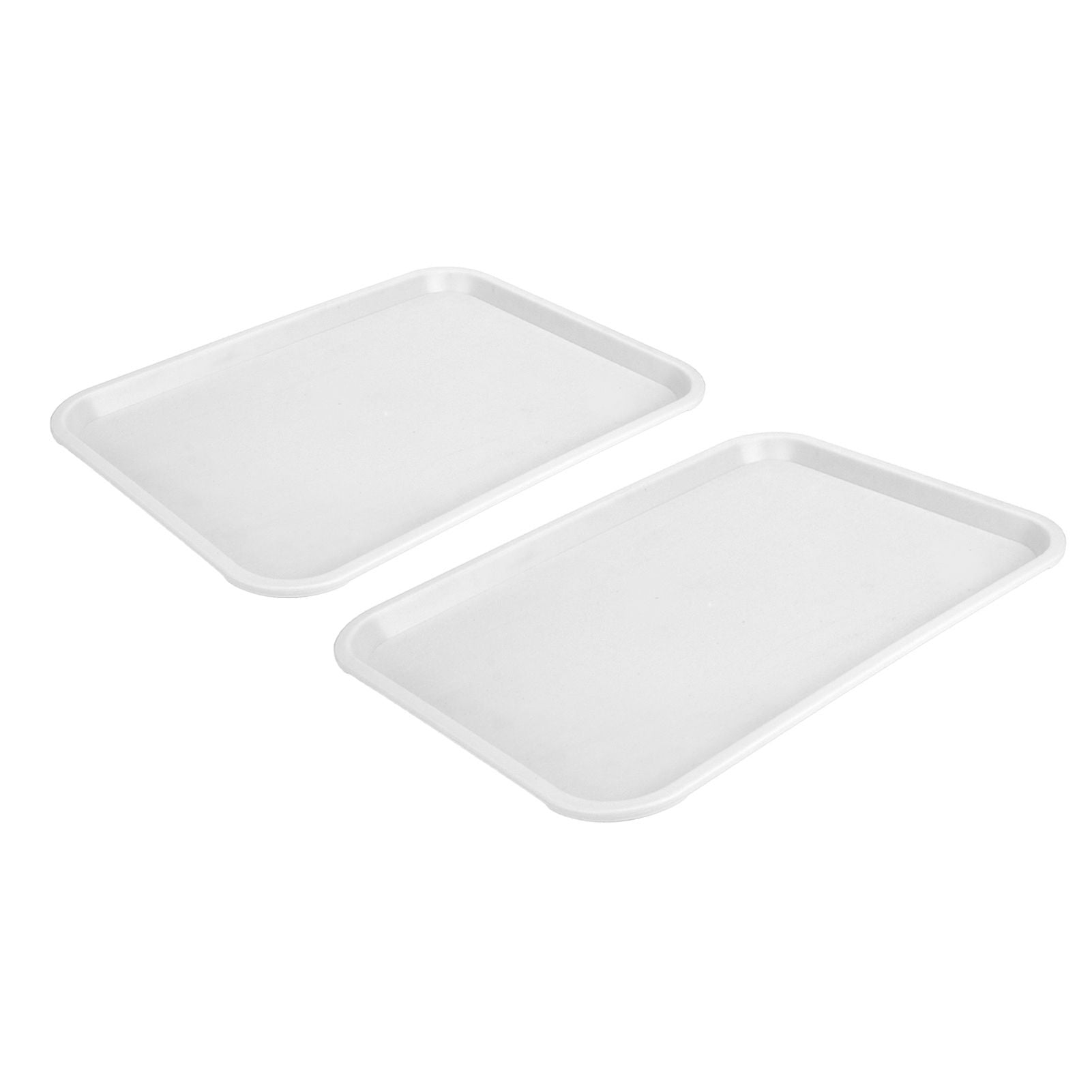 2pcs Food Tray Multifunctional Thickened Slip Resistance Chinese Fast Food Serving Tray for Dining Hall Restaurants White - view 3