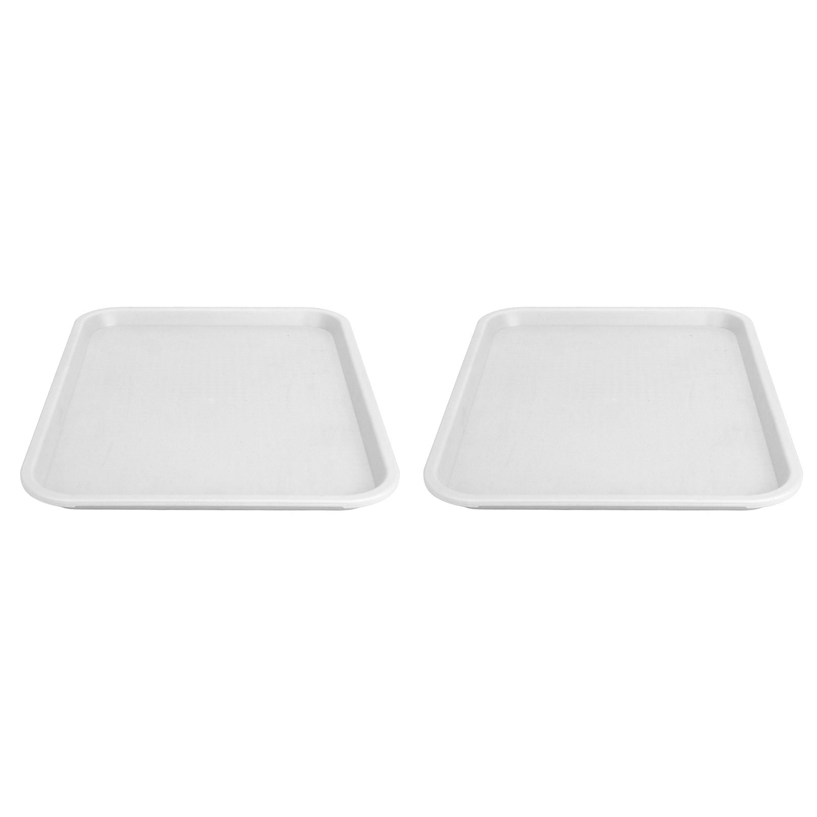 2pcs Food Tray Multifunctional Thickened Slip Resistance Chinese Fast Food Serving Tray for Dining Hall Restaurants White - view 4