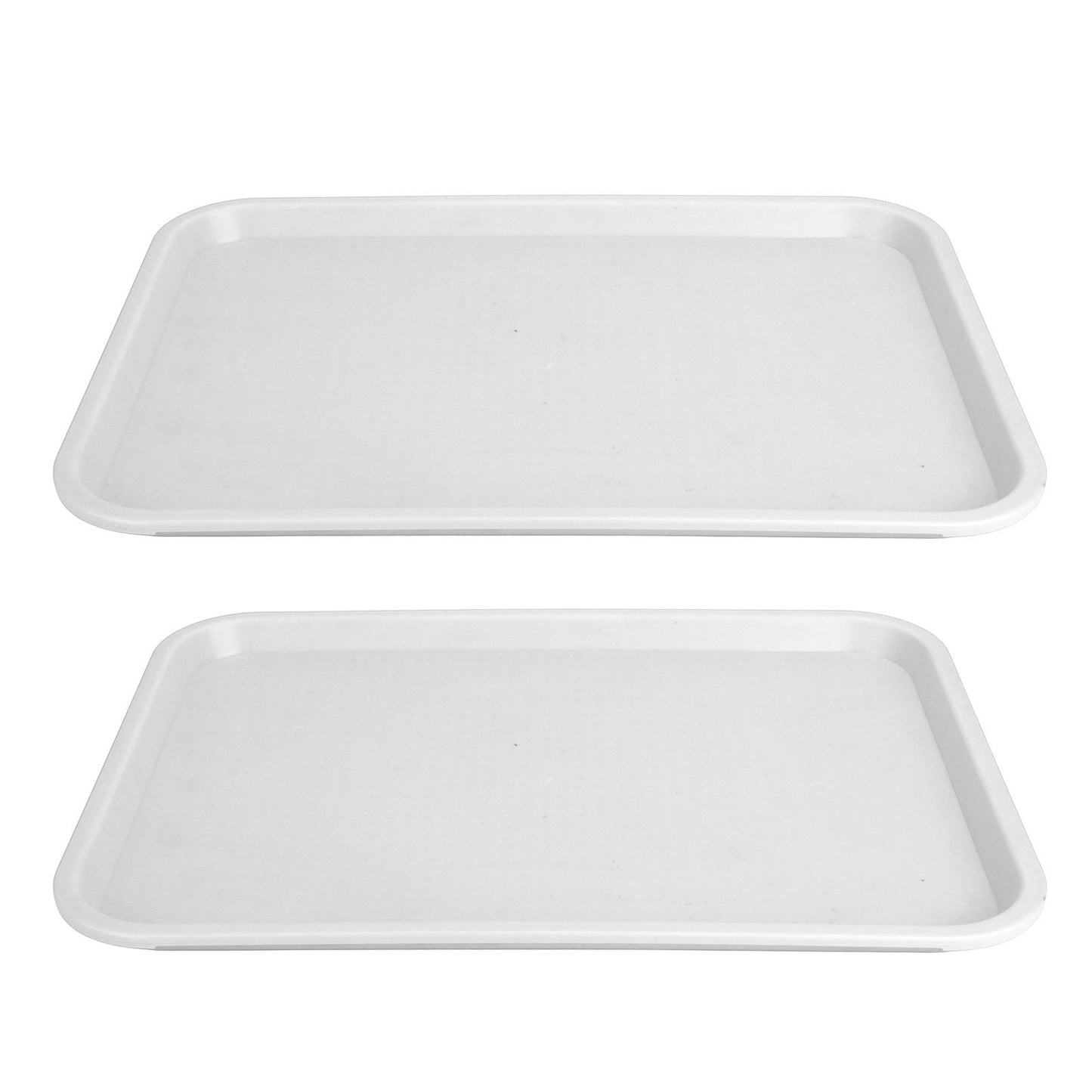 2pcs Food Tray Multifunctional Thickened Slip Resistance Chinese Fast Food Serving Tray for Dining Hall Restaurants White - view 5