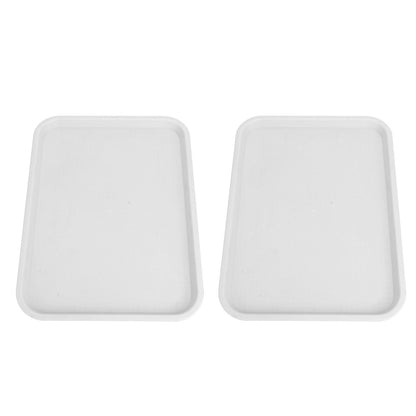 2pcs Food Tray Multifunctional Thickened Slip Resistance Chinese Fast Food Serving Tray for Dining Hall Restaurants White - view 6