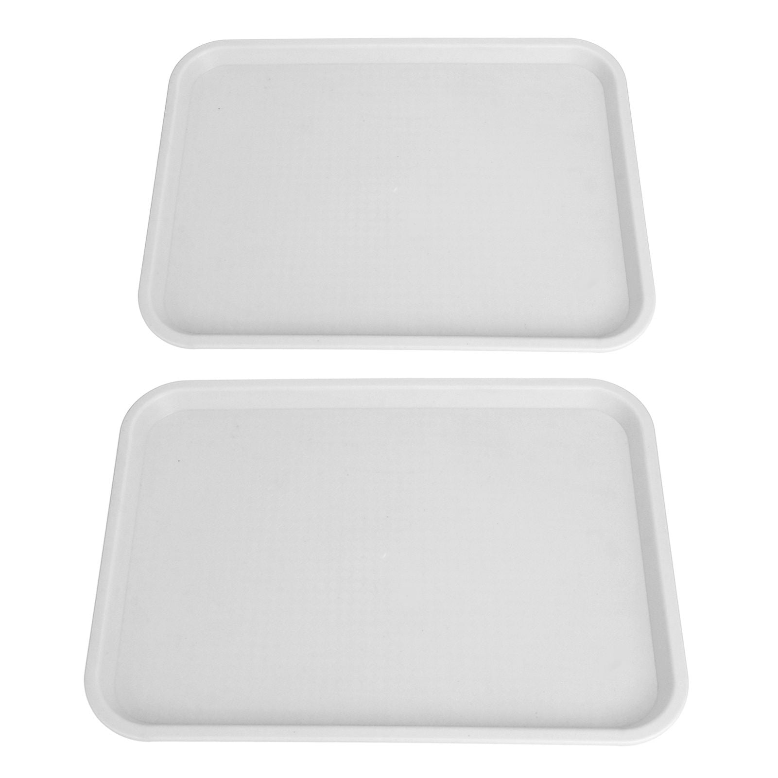 2pcs Food Tray Multifunctional Thickened Slip Resistance Chinese Fast Food Serving Tray for Dining Hall Restaurants White - view 7