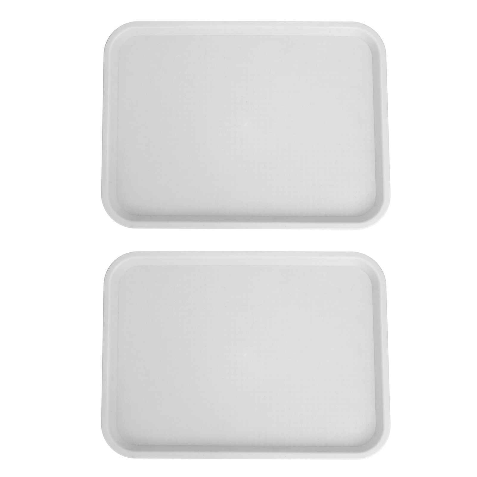 2pcs Food Tray Multifunctional Thickened Slip Resistance Chinese Fast Food Serving Tray for Dining Hall Restaurants White - view 8
