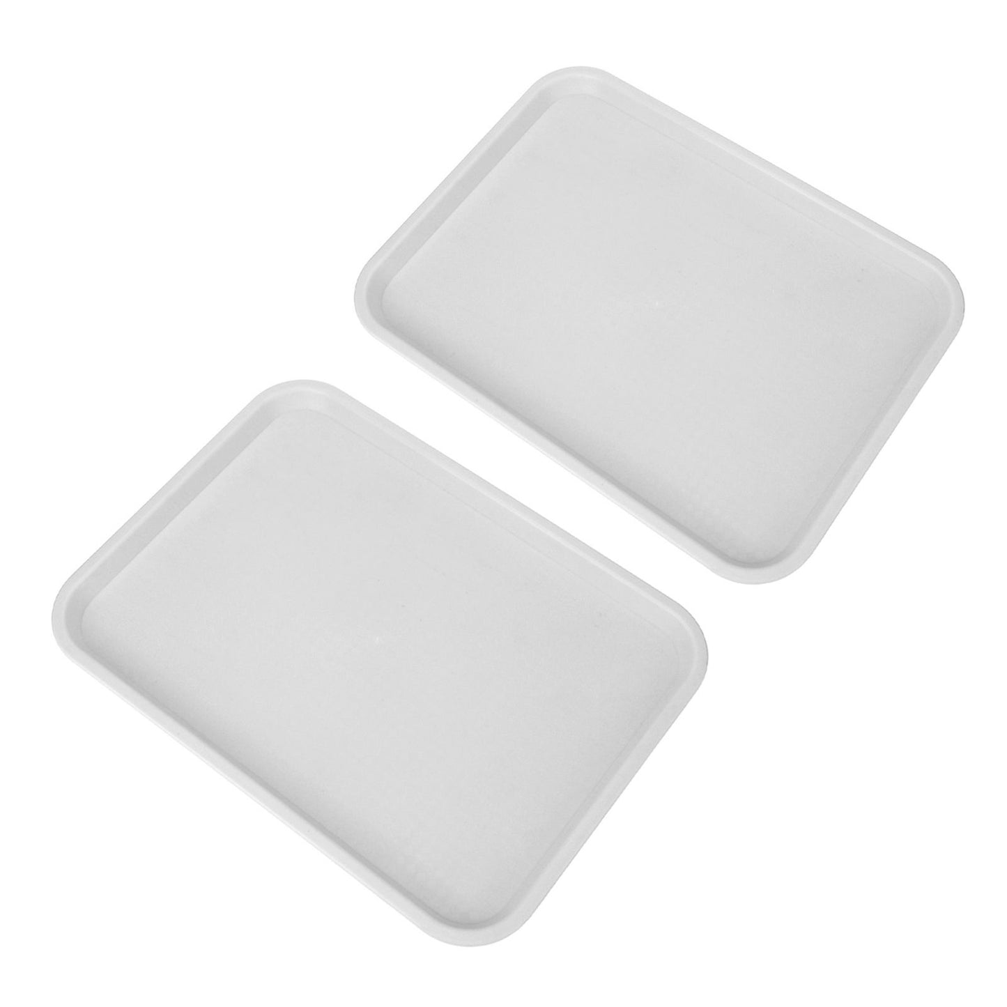 2pcs Food Tray Multifunctional Thickened Slip Resistance Chinese Fast Food Serving Tray for Dining Hall Restaurants White - view 9