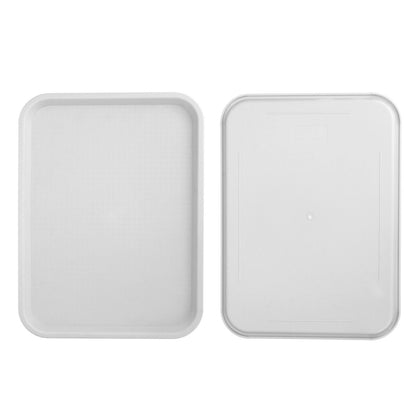 2pcs Food Tray Multifunctional Thickened Slip Resistance Chinese Fast Food Serving Tray for Dining Hall Restaurants White - view 10