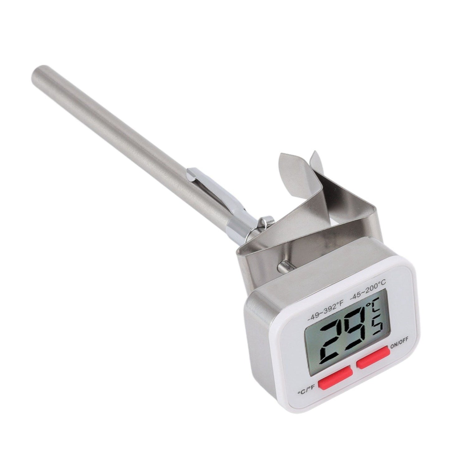 Food Thermometer Regulable Clip Large Display Screen Detachable Stainless Steel White Kitchen Thermometer - view 3