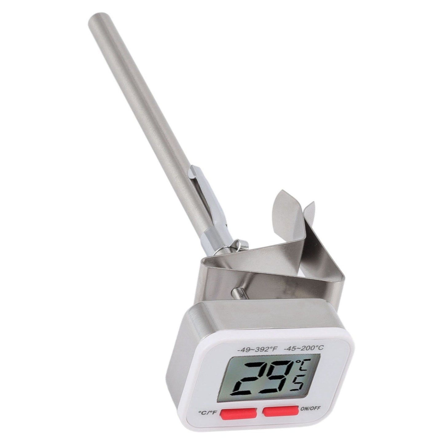 Food Thermometer Regulable Clip Large Display Screen Detachable Stainless Steel White Kitchen Thermometer - view 7