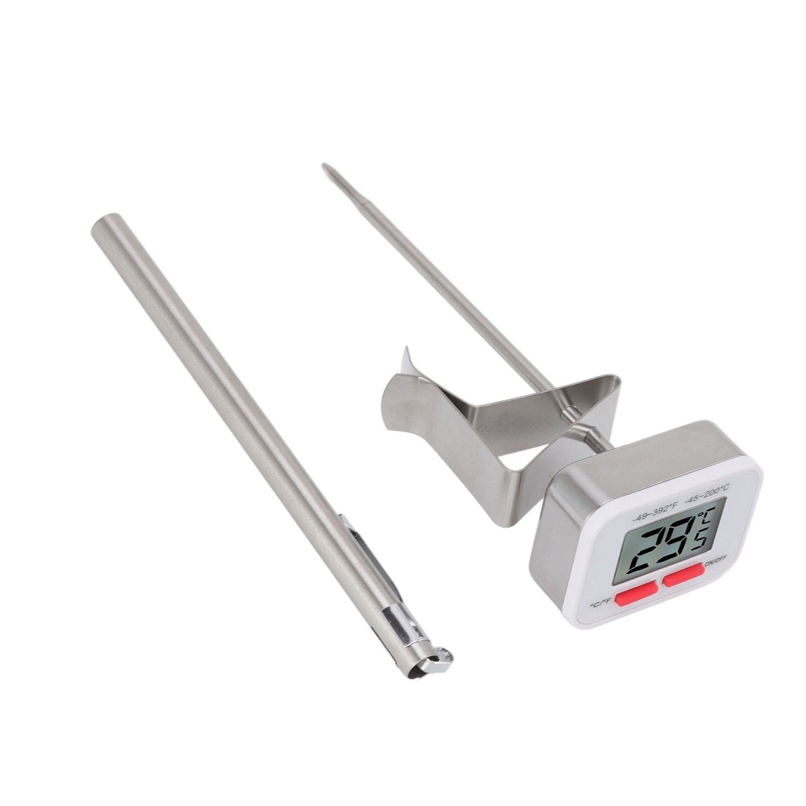 Food Thermometer Regulable Clip Large Display Screen Detachable Stainless Steel White Kitchen Thermometer - view 10