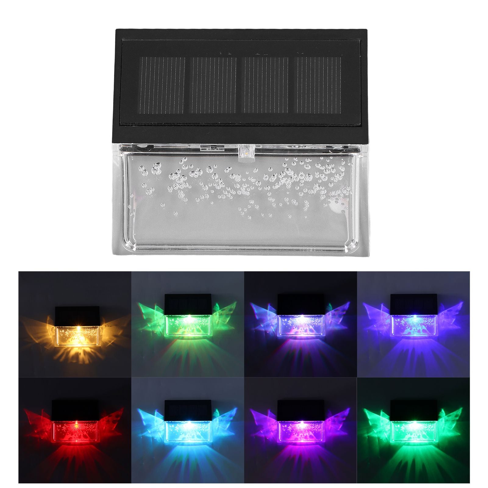 Solar Deck Lights Energy Saving Eco Friendly Warm Light RGB Intelligent Control IP56 Waterproof Fence Lights - view 9