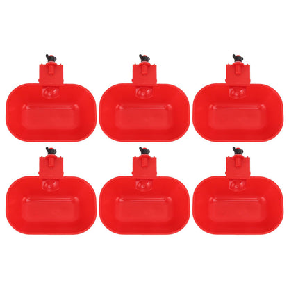 6PCS Automatic Poultry Drinking Bowls Large Thickening ABS Waterer Bowl for Cat Dog Chicken Duck G1/8 Male Thread