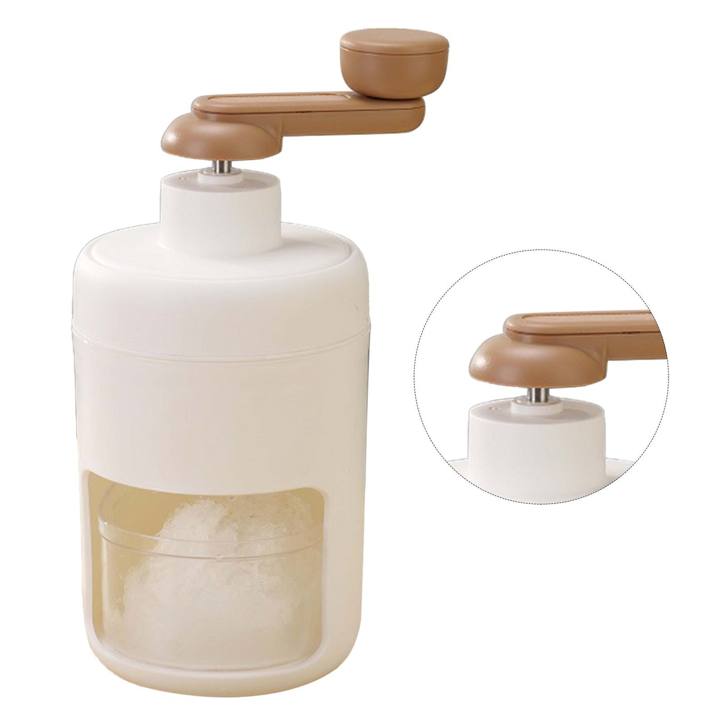 Hand Crank Ice Crusher Multipurpose Food Grade Mini Snow Cone Machine for Home Use White White - view 3