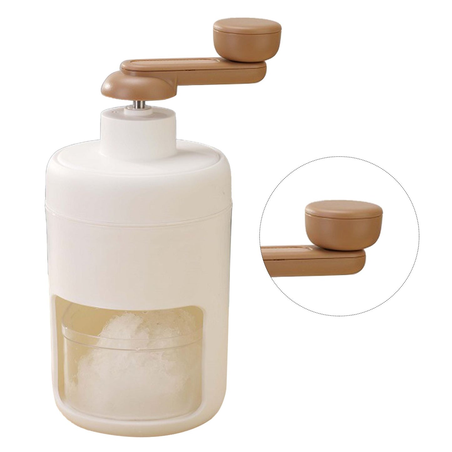 Hand Crank Ice Crusher Multipurpose Food Grade Mini Snow Cone Machine for Home Use White White - view 4