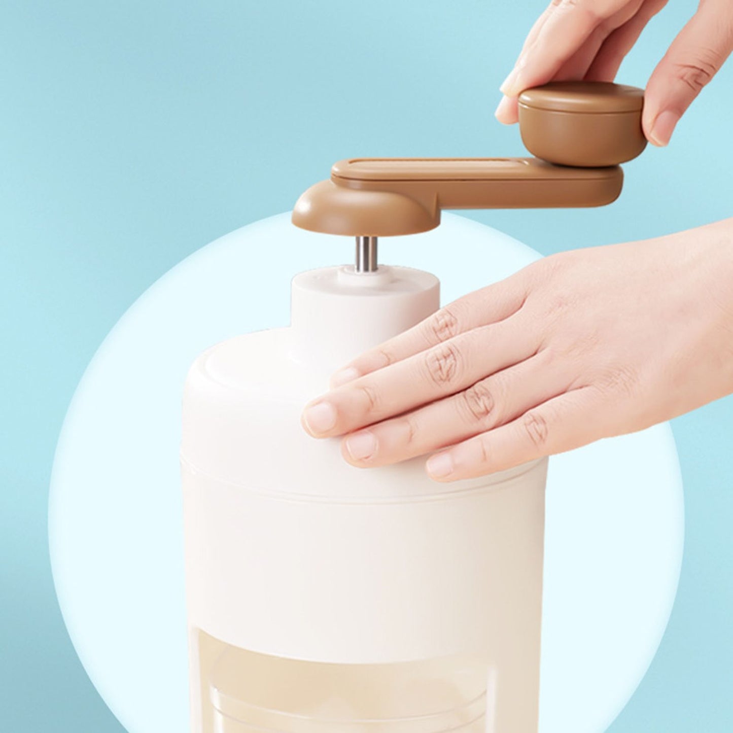 Hand Crank Ice Crusher Multipurpose Food Grade Mini Snow Cone Machine for Home Use White White - view 10