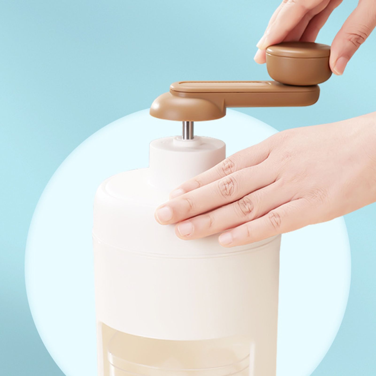 Hand Crank Ice Crusher Multipurpose Food Grade Mini Snow Cone Machine for Home Use White White - view 10