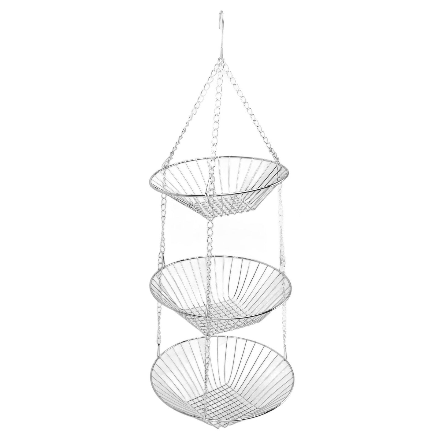 3 Tier Kitchen Hanging Fruit Basket Iron Wire Fruit Vegetable Flower Hanging Storage Basket for Indoor Outdoor - view 4