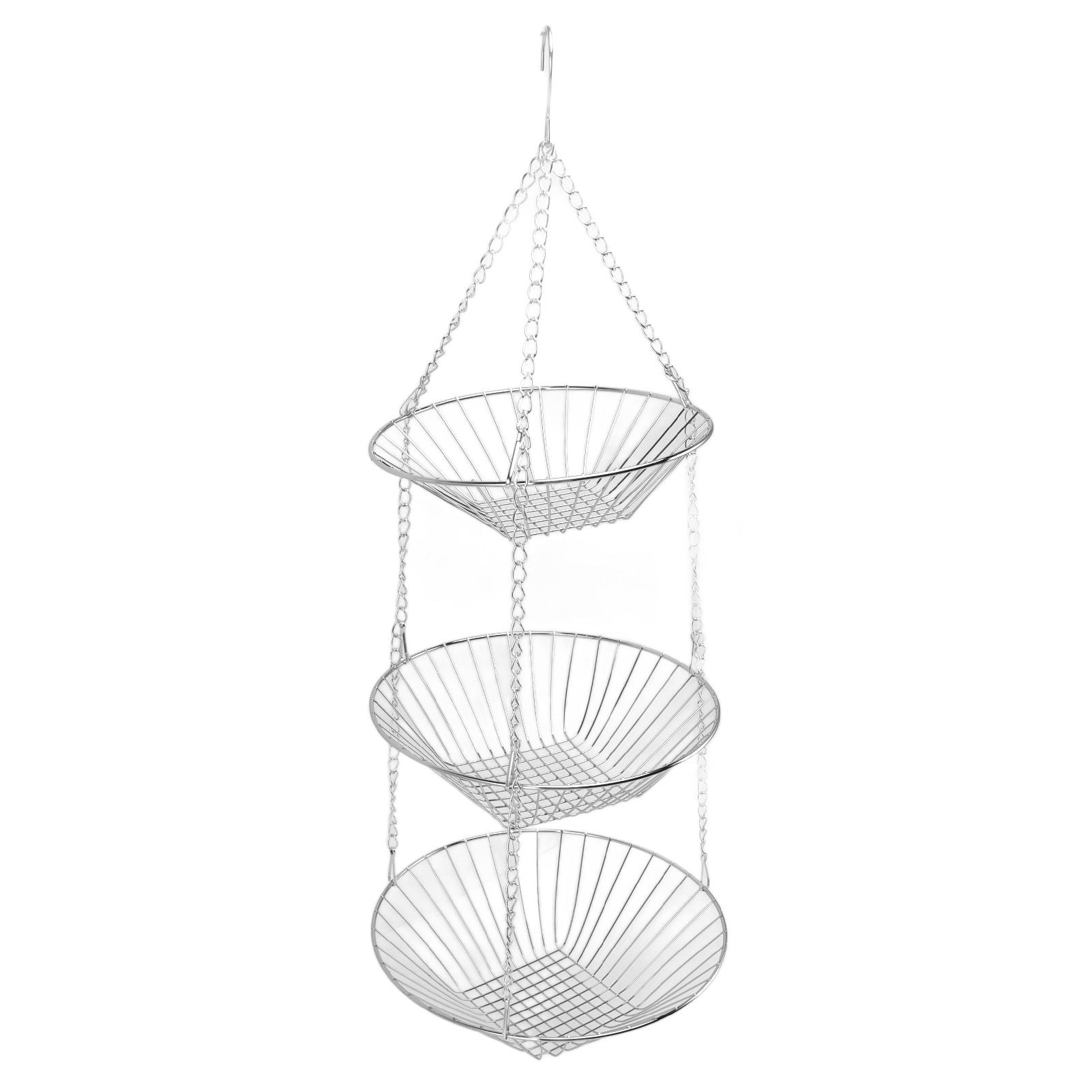 3 Tier Kitchen Hanging Fruit Basket Iron Wire Fruit Vegetable Flower Hanging Storage Basket for Indoor Outdoor - view 4
