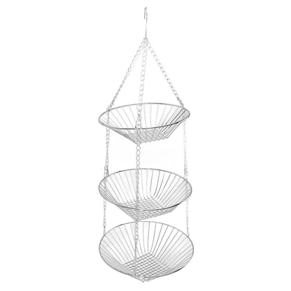 3 Tier Kitchen Hanging Fruit Basket Iron Wire Fruit Vegetable Flower Hanging Storage Basket for Indoor Outdoor - view 4