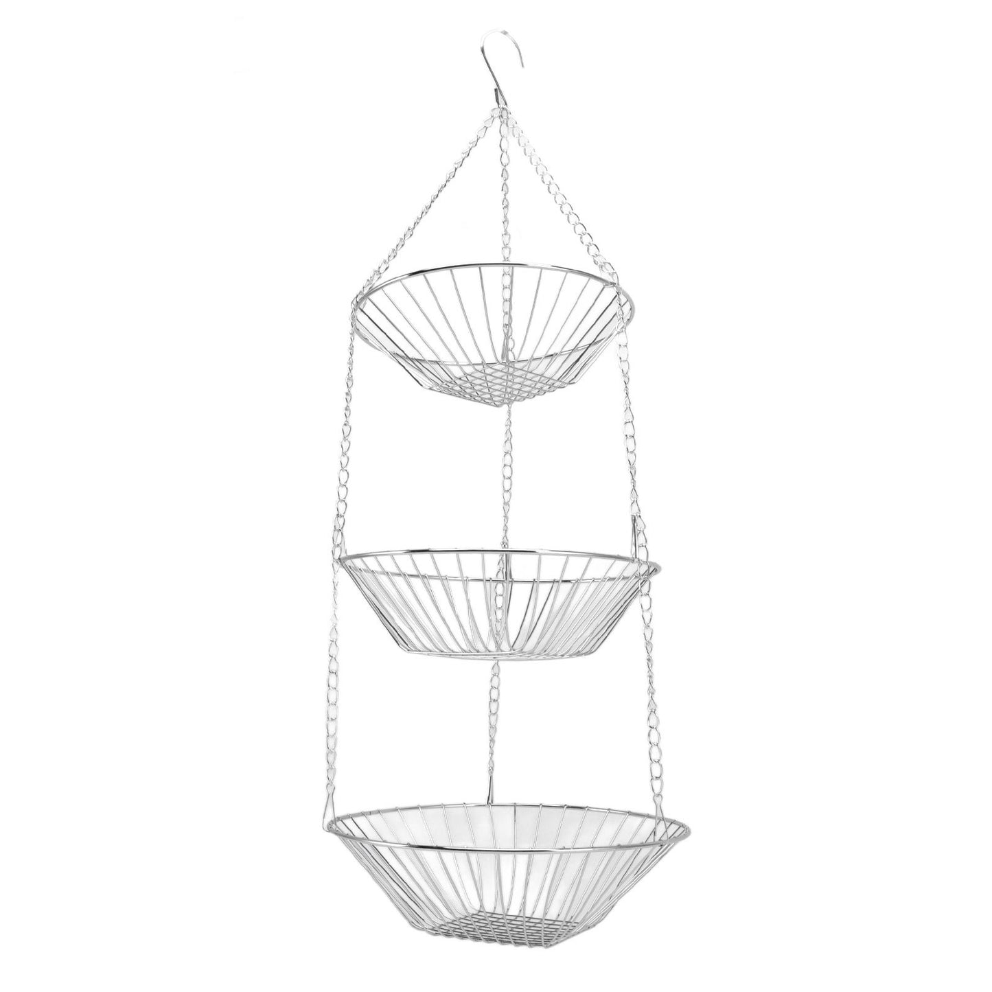 3 Tier Kitchen Hanging Fruit Basket Iron Wire Fruit Vegetable Flower Hanging Storage Basket for Indoor Outdoor - view 6