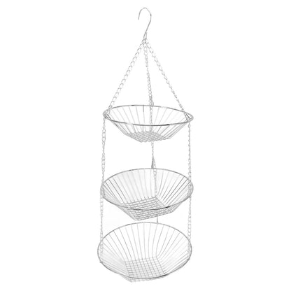 3 Tier Kitchen Hanging Fruit Basket Iron Wire Fruit Vegetable Flower Hanging Storage Basket for Indoor Outdoor - view 8