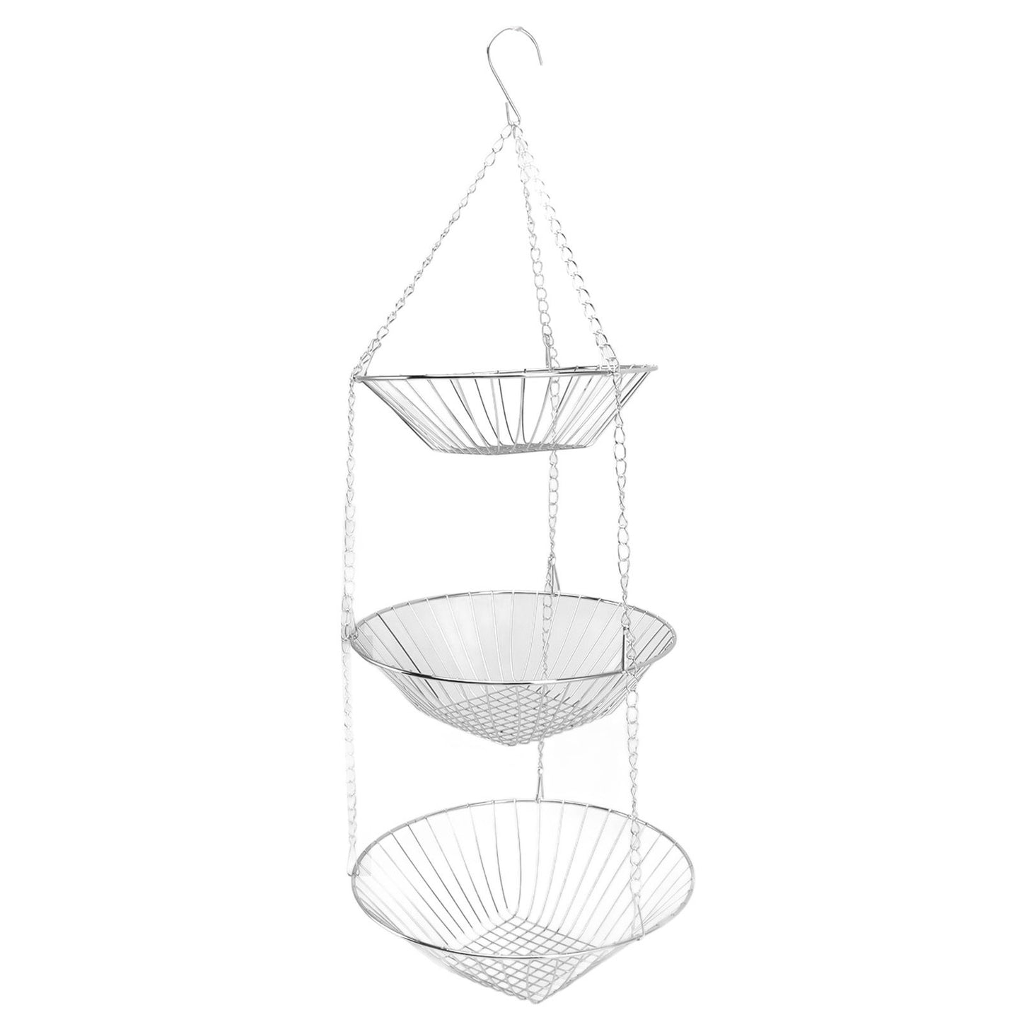 3 Tier Kitchen Hanging Fruit Basket Iron Wire Fruit Vegetable Flower Hanging Storage Basket for Indoor Outdoor - view 9