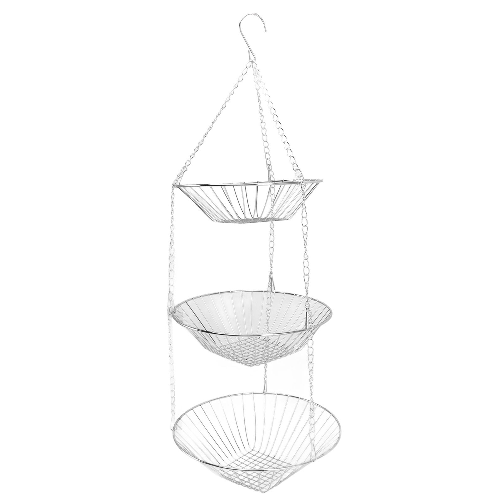 3 Tier Kitchen Hanging Fruit Basket Iron Wire Fruit Vegetable Flower Hanging Storage Basket for Indoor Outdoor - view 9