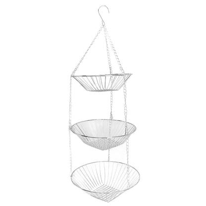 3 Tier Kitchen Hanging Fruit Basket Iron Wire Fruit Vegetable Flower Hanging Storage Basket for Indoor Outdoor - view 9