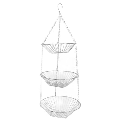 3 Tier Kitchen Hanging Fruit Basket Iron Wire Fruit Vegetable Flower Hanging Storage Basket for Indoor Outdoor - view 10