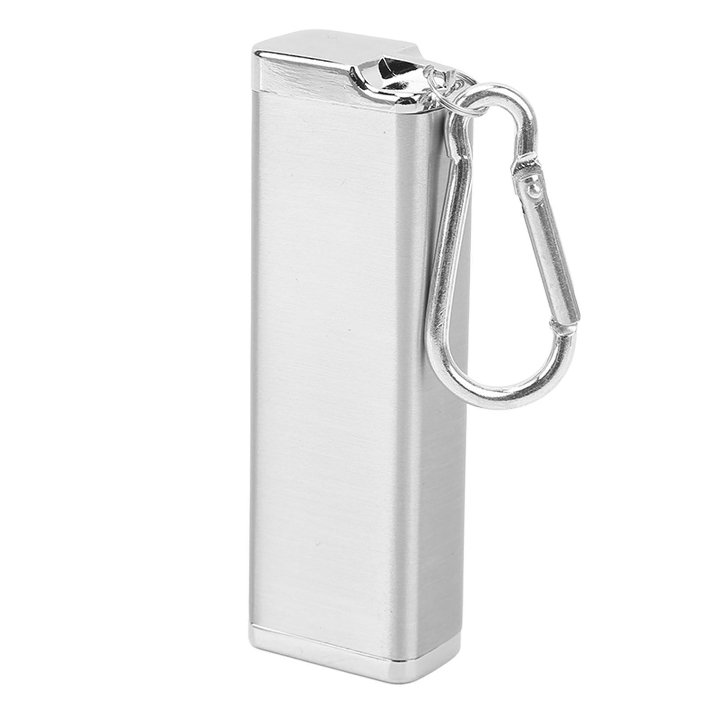 Aluminum Alloy Cigarette Case Box Hold 6pcs with Carabiner Keychain for Men Women Smoking Accessories Silver - view 2