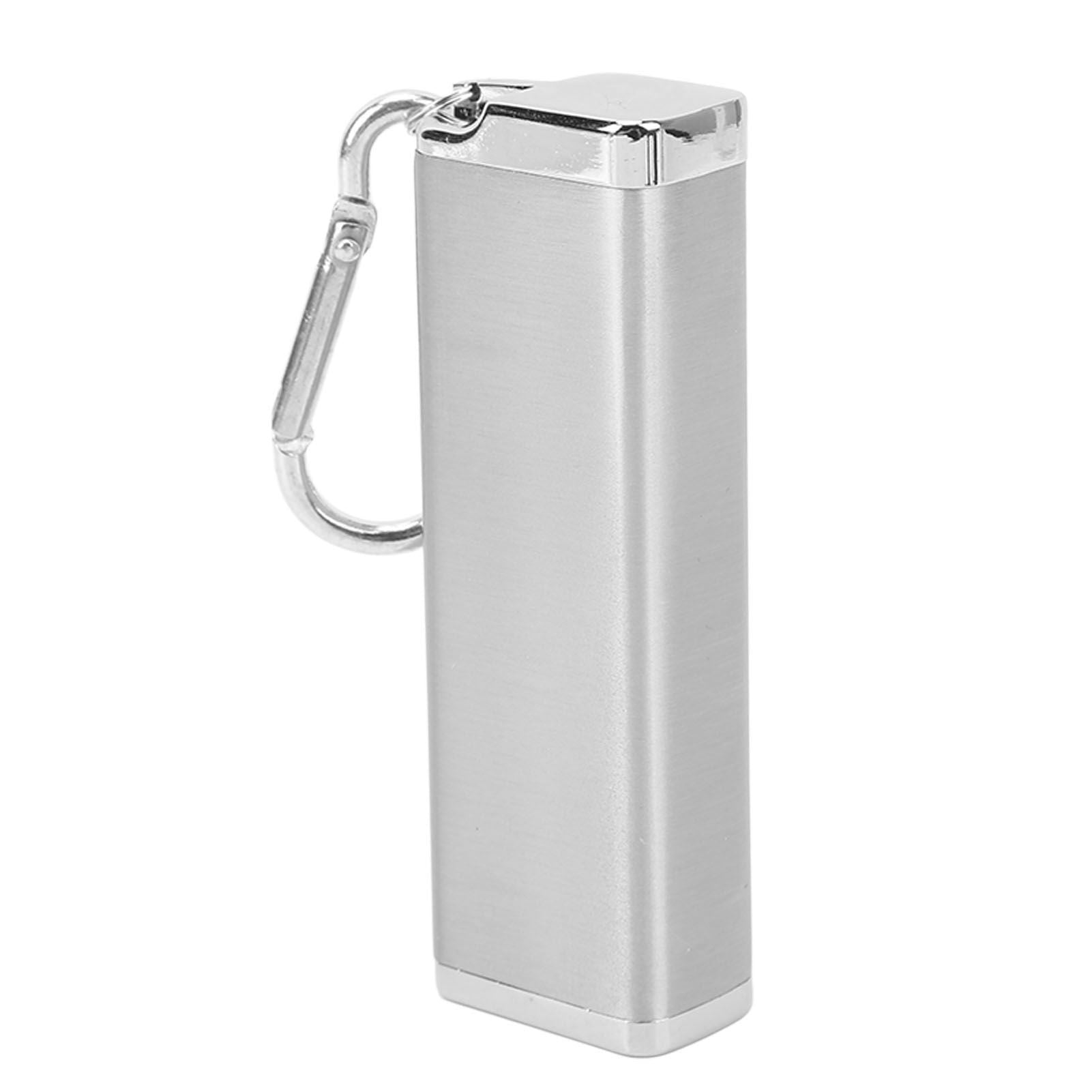 Aluminum Alloy Cigarette Case Box Hold 6pcs with Carabiner Keychain for Men Women Smoking Accessories Silver - view 3