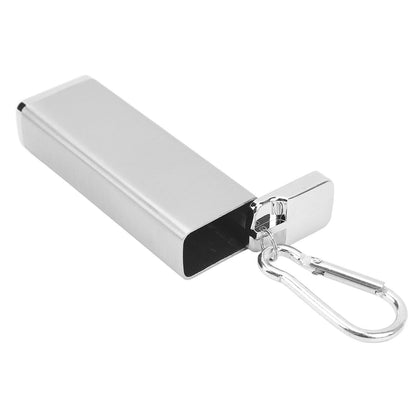Aluminum Alloy Cigarette Case Box Hold 6pcs with Carabiner Keychain for Men Women Smoking Accessories Silver - view 8