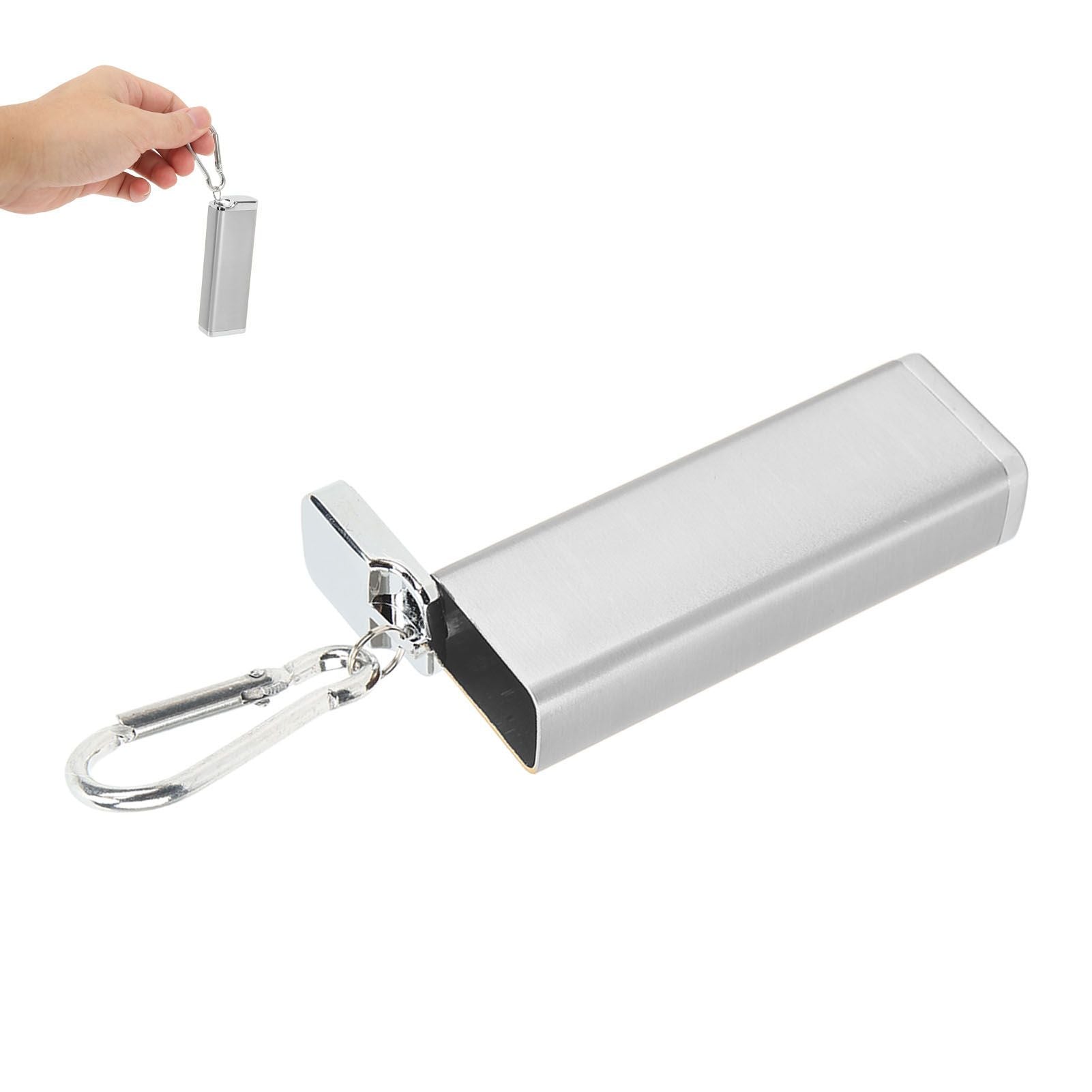 Aluminum Alloy Cigarette Case Box Hold 6pcs with Carabiner Keychain for Men Women Smoking Accessories Silver - view 10
