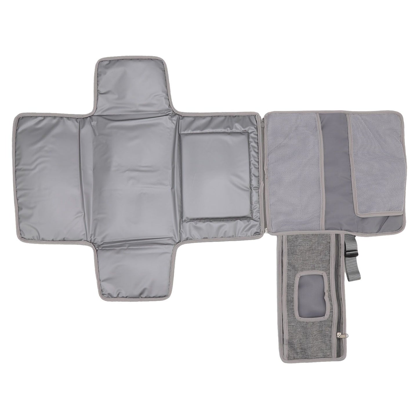 Diaper Pad Baby Changing Mat Mommy Bag with Handle Strap Foldable Detachable Travel Changing Pad Grey - view 3