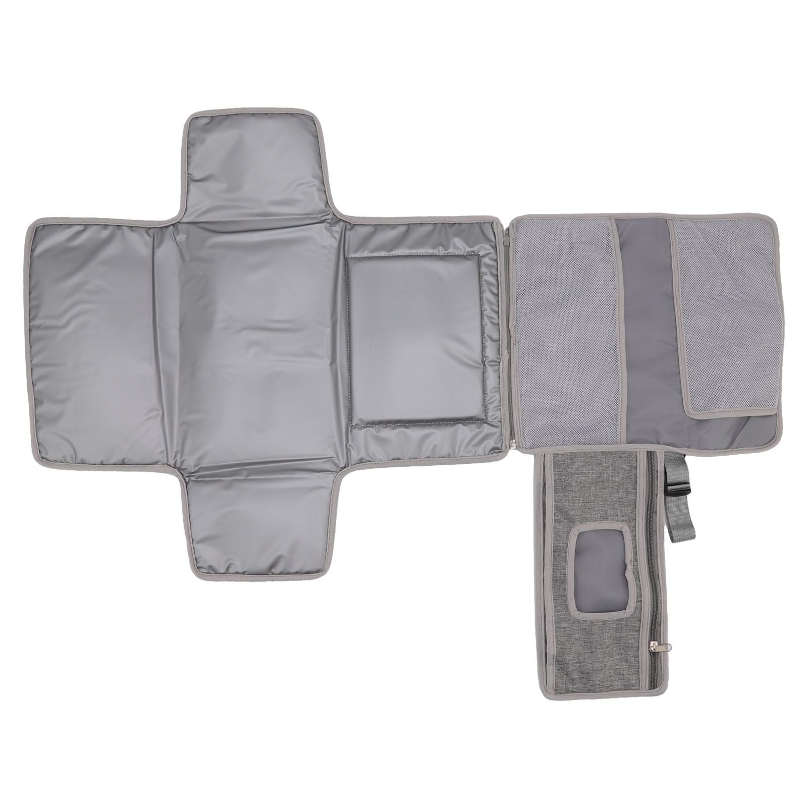 Diaper Pad Baby Changing Mat Mommy Bag with Handle Strap Foldable Detachable Travel Changing Pad Grey - view 3