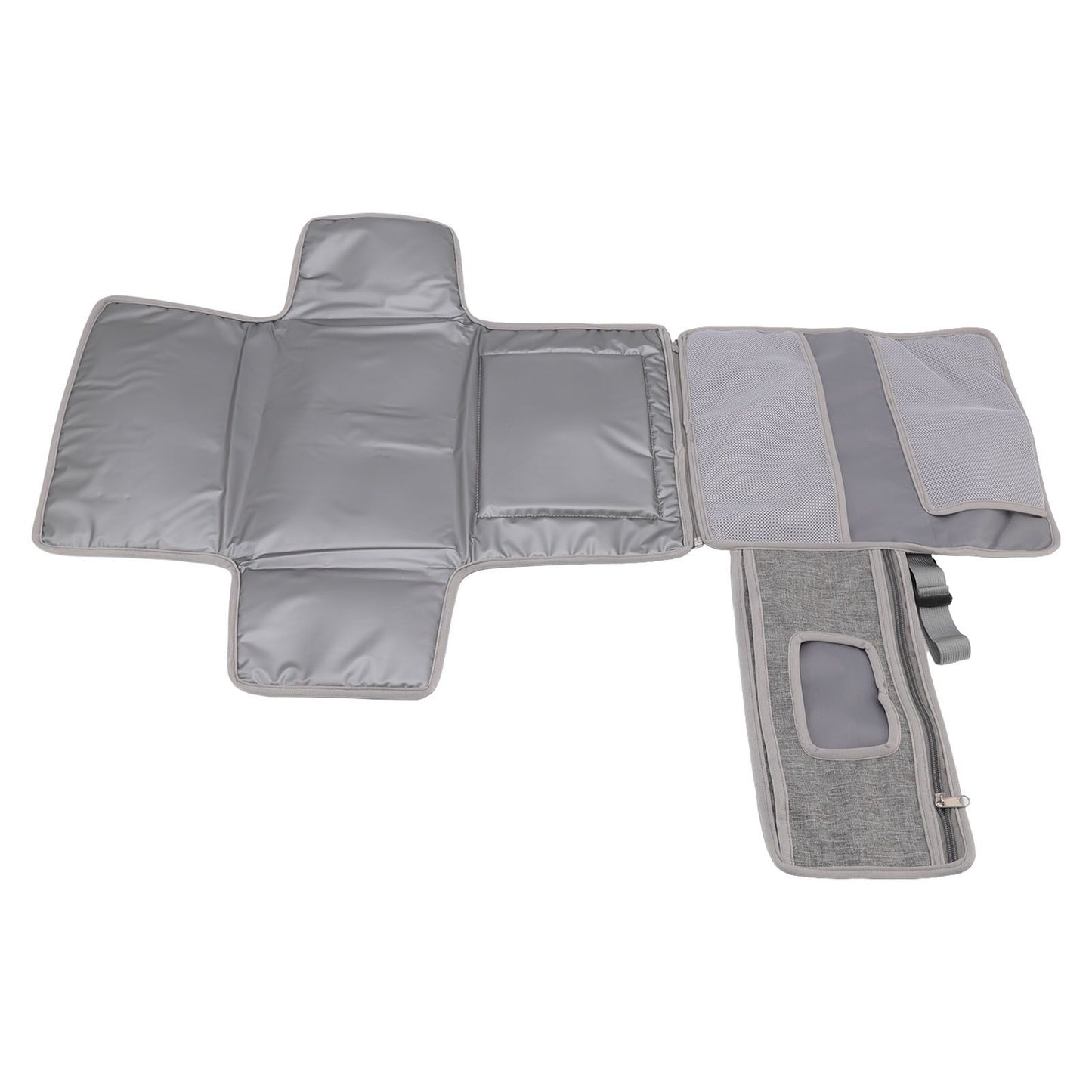 Diaper Pad Baby Changing Mat Mommy Bag with Handle Strap Foldable Detachable Travel Changing Pad Grey - view 4