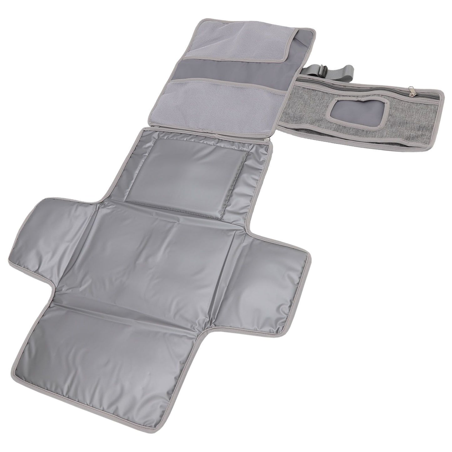 Diaper Pad Baby Changing Mat Mommy Bag with Handle Strap Foldable Detachable Travel Changing Pad Grey - view 7
