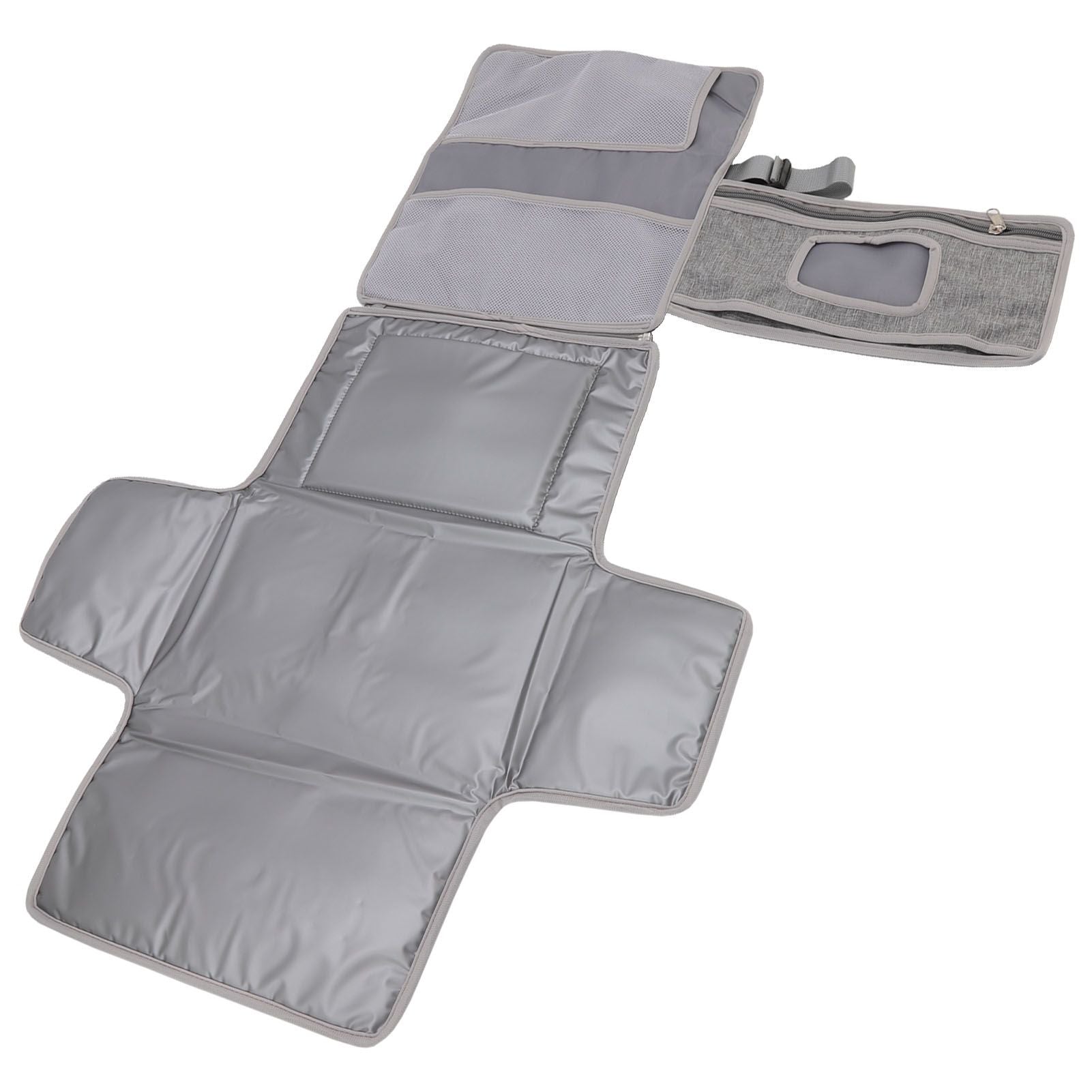 Diaper Pad Baby Changing Mat Mommy Bag with Handle Strap Foldable Detachable Travel Changing Pad Grey - view 7