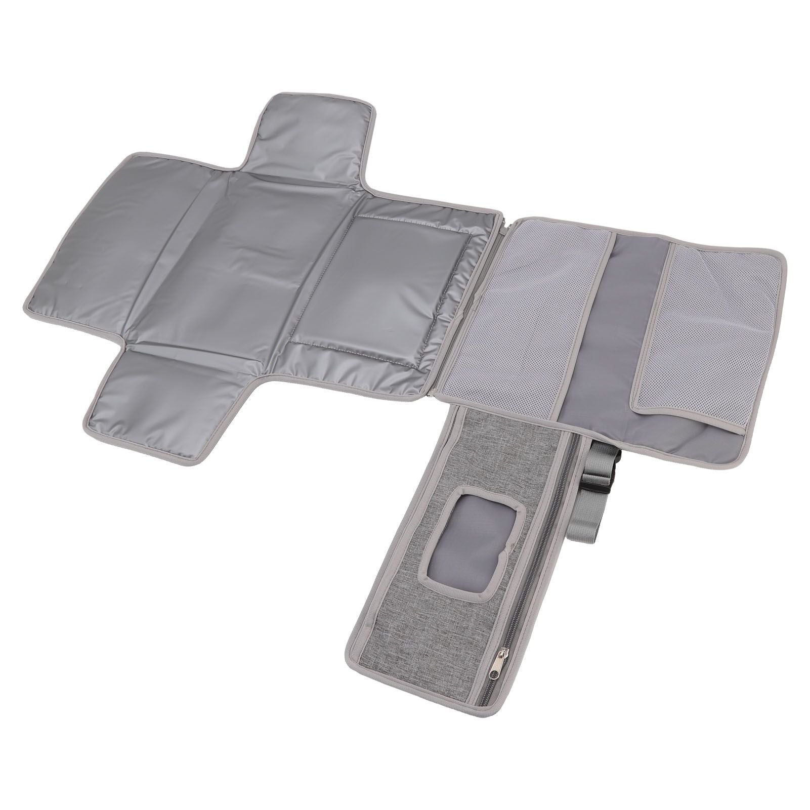 Diaper Pad Baby Changing Mat Mommy Bag with Handle Strap Foldable Detachable Travel Changing Pad Grey - view 10