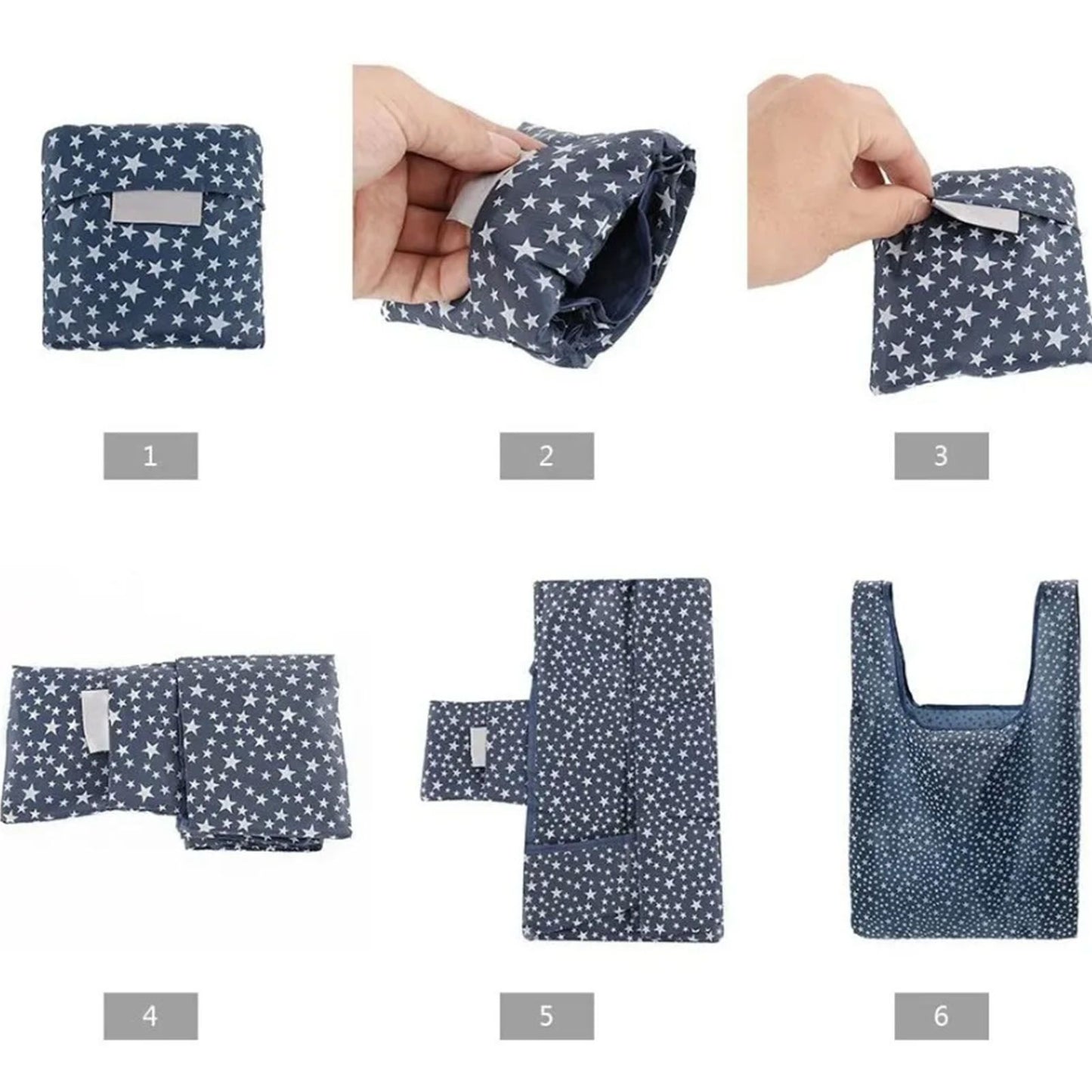 10Pcs Grocery Bag Foldable Polyester Large Capacity Reusable Shopping Bag for Household - view 7
