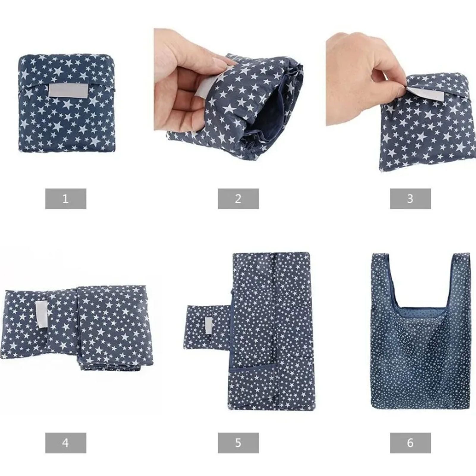 10Pcs Grocery Bag Foldable Polyester Large Capacity Reusable Shopping Bag for Household - view 7